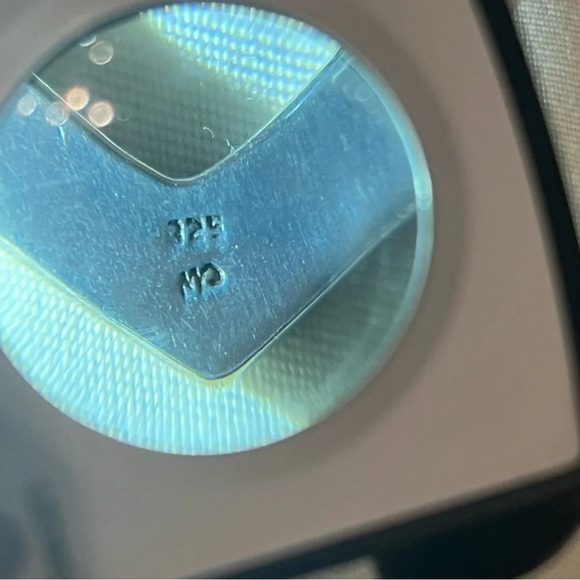 Sterling Silver Heart Pendant & Matching Heart Earrings Set Marked 925 Signed MO - Picture 7 of 14